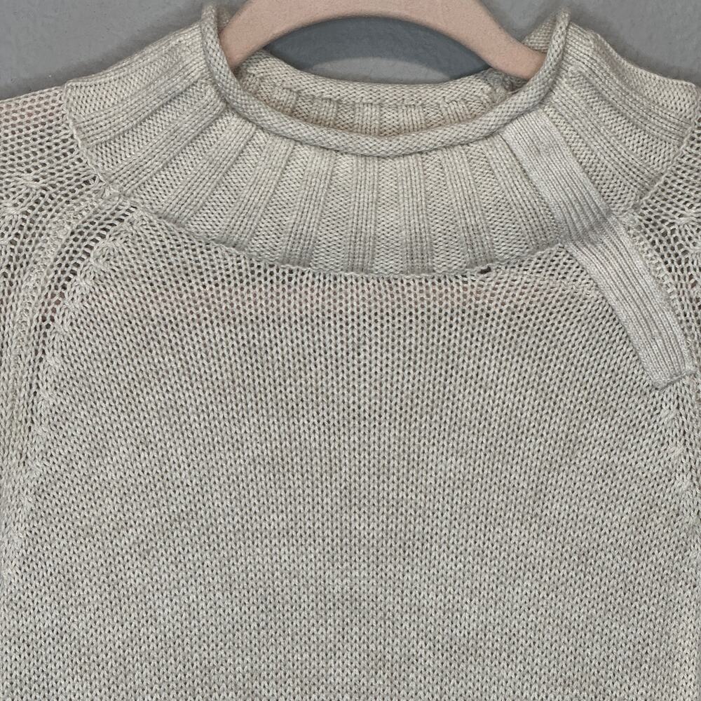 Christopher & Banks Fair Isle Roll Mock Neck Sweater Size Small Black Ivory - Picture 2 of 5